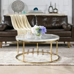 Dendros 36 in. and 18 in. Clear Gold Round Acrylic Coffee Table by Jennifer Taylor 12 Dendros 36 in. and 18 in. Clear Gold Round Acrylic Coffee Table by Jennifer Taylor -Jennifer Taylor Home Store clear jennifer taylor coffee tables kfz87180 a0 1000
