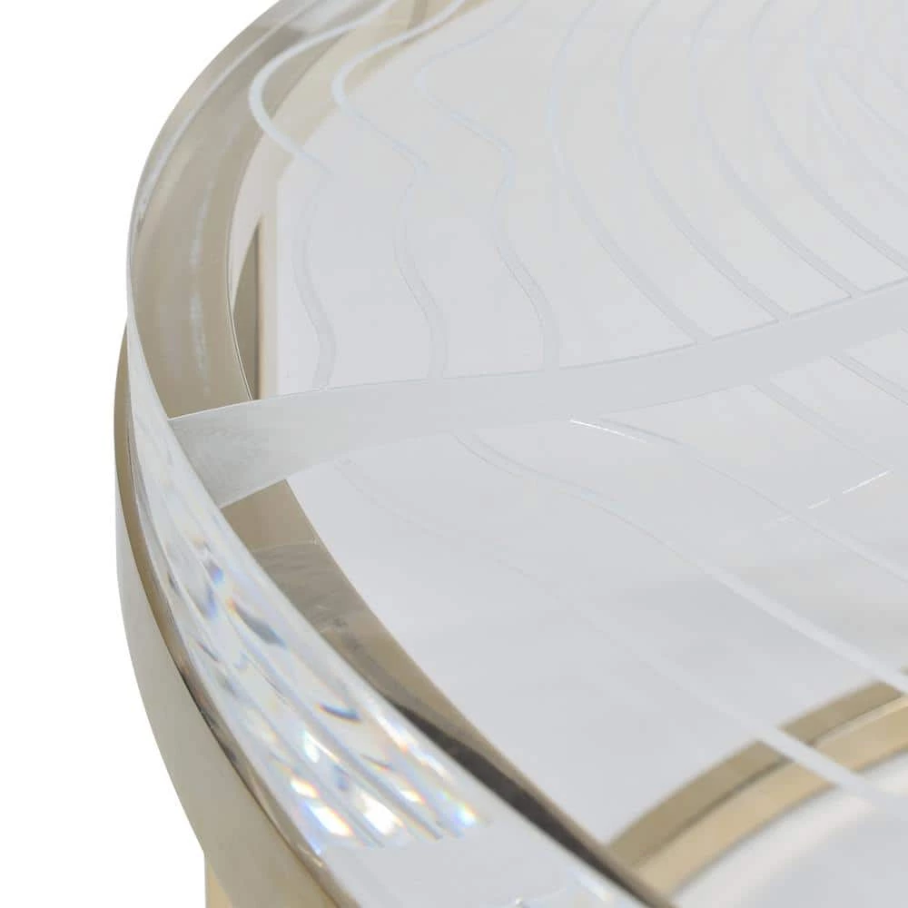 Dendros 36 in. and 18 in. Clear Gold Round Acrylic Coffee Table by Jennifer Taylor 7 Dendros 36 in. and 18 in. Clear Gold Round Acrylic Coffee Table by Jennifer Taylor - Image 7