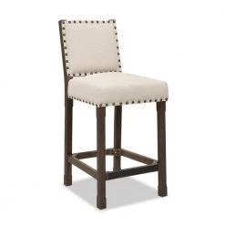 Laura 45.5 in. Coconut White Tufted Birch Wood 32 in. Barstool with Linen Seat by Jennifer Taylor -Jennifer Taylor Home Store coconut white linen jennifer taylor bar stools 81150 mlo a0 1000