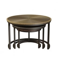 Schryer 26 in. L Copper, Brass and Nickel 17 in. H Metal Nesting Coffee Tables (Set of 3) by Handy Living -Jennifer Taylor Home Store copper brass and nickel handy living nesting tables a193214 1f 1000