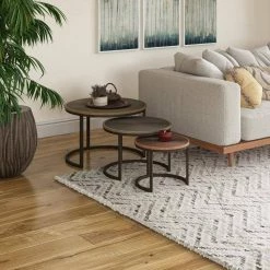 Schryer 26 in. L Copper, Brass and Nickel 17 in. H Metal Nesting Coffee Tables (Set of 3) by Handy Living -Jennifer Taylor Home Store copper brass and nickel handy living nesting tables a193214 31 1000