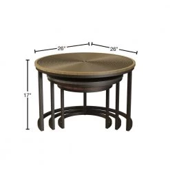 Schryer 26 in. L Copper, Brass and Nickel 17 in. H Metal Nesting Coffee Tables (Set of 3) by Handy Living -Jennifer Taylor Home Store copper brass and nickel handy living nesting tables a193214 40 1000
