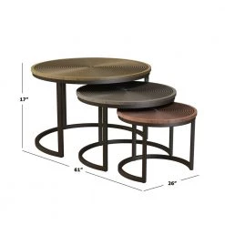 Schryer 26 in. L Copper, Brass and Nickel 17 in. H Metal Nesting Coffee Tables (Set of 3) by Handy Living -Jennifer Taylor Home Store copper brass and nickel handy living nesting tables a193214 4f 1000