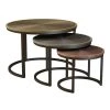 Schryer 26 in. L Copper, Brass and Nickel 17 in. H Metal Nesting Coffee Tables (Set of 3) by Handy Living