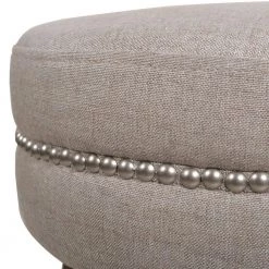 Vesper 30 in. H Country Gray Linen Round Backless Bar Stool by Jennifer Taylor 15 Vesper 30 in. H Country Gray Linen Round Backless Bar Stool by Jennifer Taylor -Jennifer Taylor Home Store country gray linen jennifer taylor bar stools hdmlc 81030 1f 1000