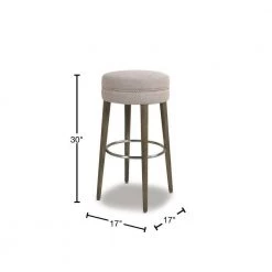 Vesper 30 in. H Country Gray Linen Round Backless Bar Stool by Jennifer Taylor 12 Vesper 30 in. H Country Gray Linen Round Backless Bar Stool by Jennifer Taylor -Jennifer Taylor Home Store country gray linen jennifer taylor bar stools hdmlc 81030 40 1000