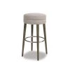 Vesper 30 in. H Country Gray Linen Round Backless Bar Stool by Jennifer Taylor