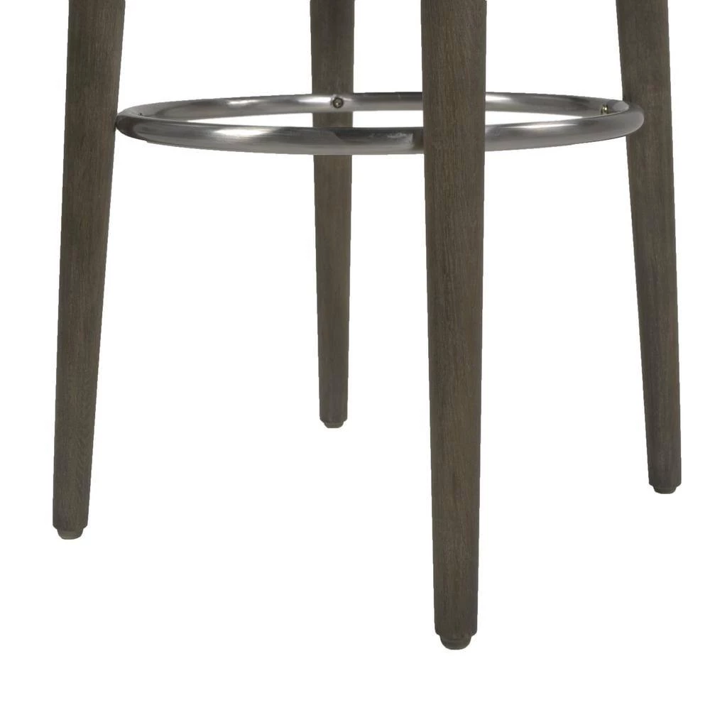 Vesper 30 in. H Country Gray Linen Round Backless Bar Stool by Jennifer Taylor 8 Vesper 30 in. H Country Gray Linen Round Backless Bar Stool by Jennifer Taylor - Image 8