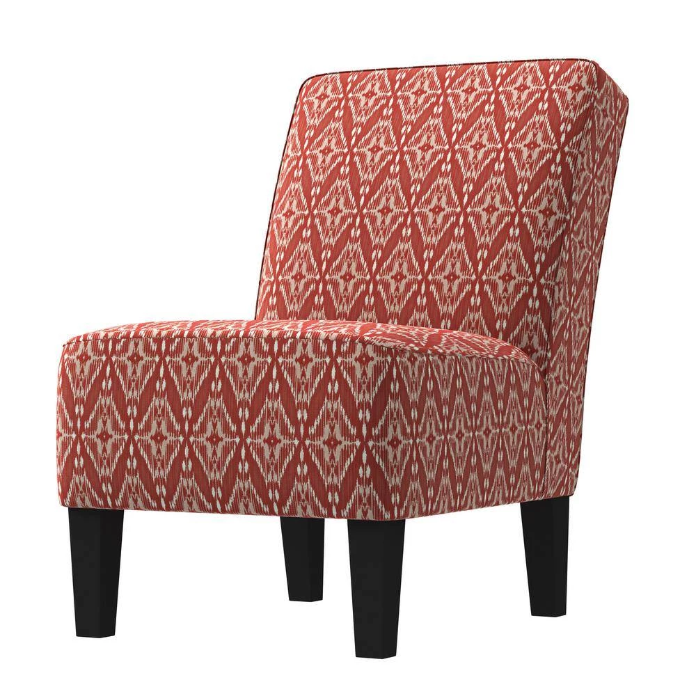 Reames Cranberry Red Diamond Medallion Fabric Slipper Chairs (Set of 2) by Handy Living 7 Reames Cranberry Red Diamond Medallion Fabric Slipper Chairs (Set of 2) by Handy Living - Image 7