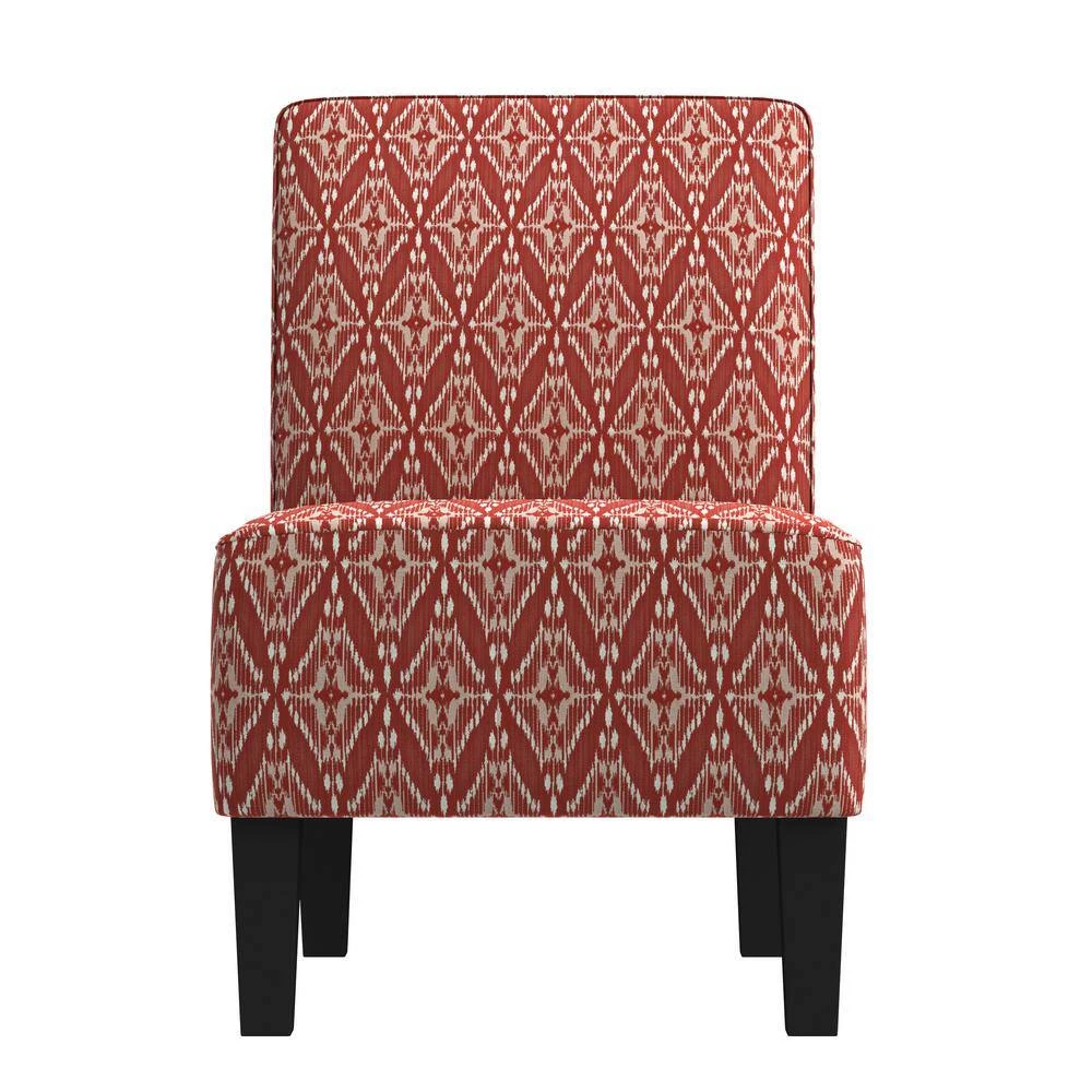 Reames Cranberry Red Diamond Medallion Fabric Slipper Chairs (Set of 2) by Handy Living 6 Reames Cranberry Red Diamond Medallion Fabric Slipper Chairs (Set of 2) by Handy Living - Image 6