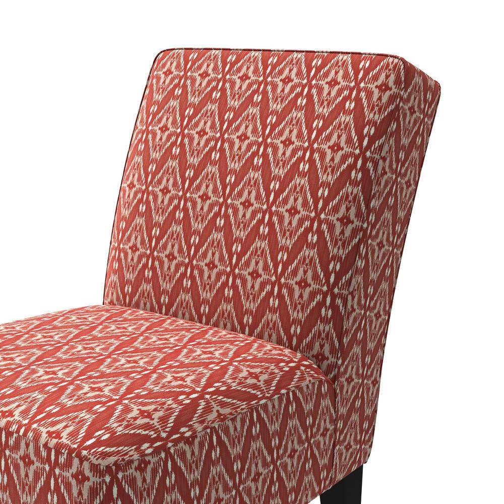 Reames Cranberry Red Diamond Medallion Fabric Slipper Chairs (Set of 2) by Handy Living 10 Reames Cranberry Red Diamond Medallion Fabric Slipper Chairs (Set of 2) by Handy Living - Image 10