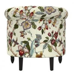 Annalise Cream Multi-Floral with Birds Printed Fabric Chesterfield Arm Chair by Handy Living -Jennifer Taylor Home Store cream multi floral with birds handy living accent chairs a193078 66 1000
