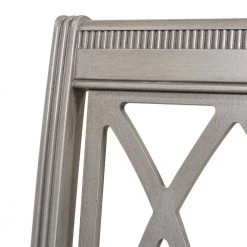 Dauphin X-Back Upholstered Dining Arm Chair, Cream White Top Grain Leather and Cashmere Gray Wood by Jennifer Taylor -Jennifer Taylor Home Store cream white top grain leather jennifer taylor dining chairs 60320 xlc 76 1000