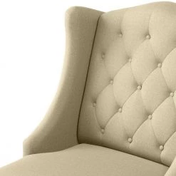Kobi Creamy Tan Oatmeal Textured Linen-Like Fabric Button Tufted Wingback Arm Chair by Handy Living -Jennifer Taylor Home Store creamy tan oatmeal handy living accent chairs a159661 1f 1000