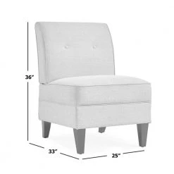 Shumer Creamy Tan Oatmeal Linen-Like Fabric Slipper Chair by Handy Living -Jennifer Taylor Home Store creamy tan oatmeal linen like handy living accent chairs a187329 1f 1000