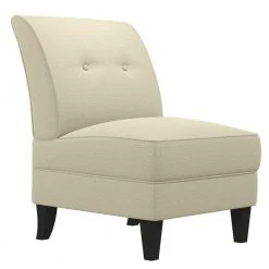 Shumer Creamy Tan Oatmeal Linen-Like Fabric Slipper Chair by Handy Living