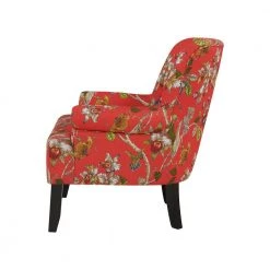 Craig Crimson Multi Floral with Birds Rolled Arm Chairs (Set of 2) by Handy Living -Jennifer Taylor Home Store crimson multi floral with birds handy living accent chairs 340c2 flw47 269 1d 1000