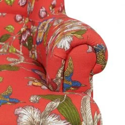 Craig Crimson Multi Floral with Birds Rolled Arm Chairs (Set of 2) by Handy Living -Jennifer Taylor Home Store crimson multi floral with birds handy living accent chairs 340c2 flw47 269 44 1000