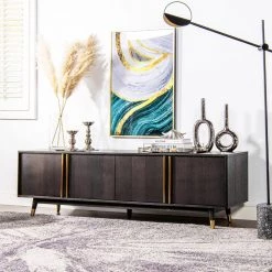 Hausen Brown Oak Wood and Veneer Mid Century Modern Storage Media Console by Jennifer Taylor 17 Hausen Brown Oak Wood and Veneer Mid Century Modern Storage Media Console by Jennifer Taylor -Jennifer Taylor Home Store dark brown jennifer taylor media storage dsg87420 rf 31 1000