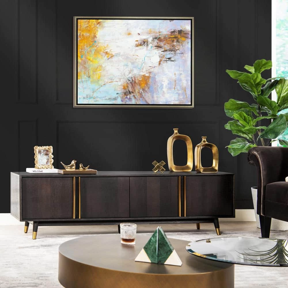 Hausen Brown Oak Wood and Veneer Mid Century Modern Storage Media Console by Jennifer Taylor 1 Hausen Brown Oak Wood and Veneer Mid Century Modern Storage Media Console by Jennifer Taylor