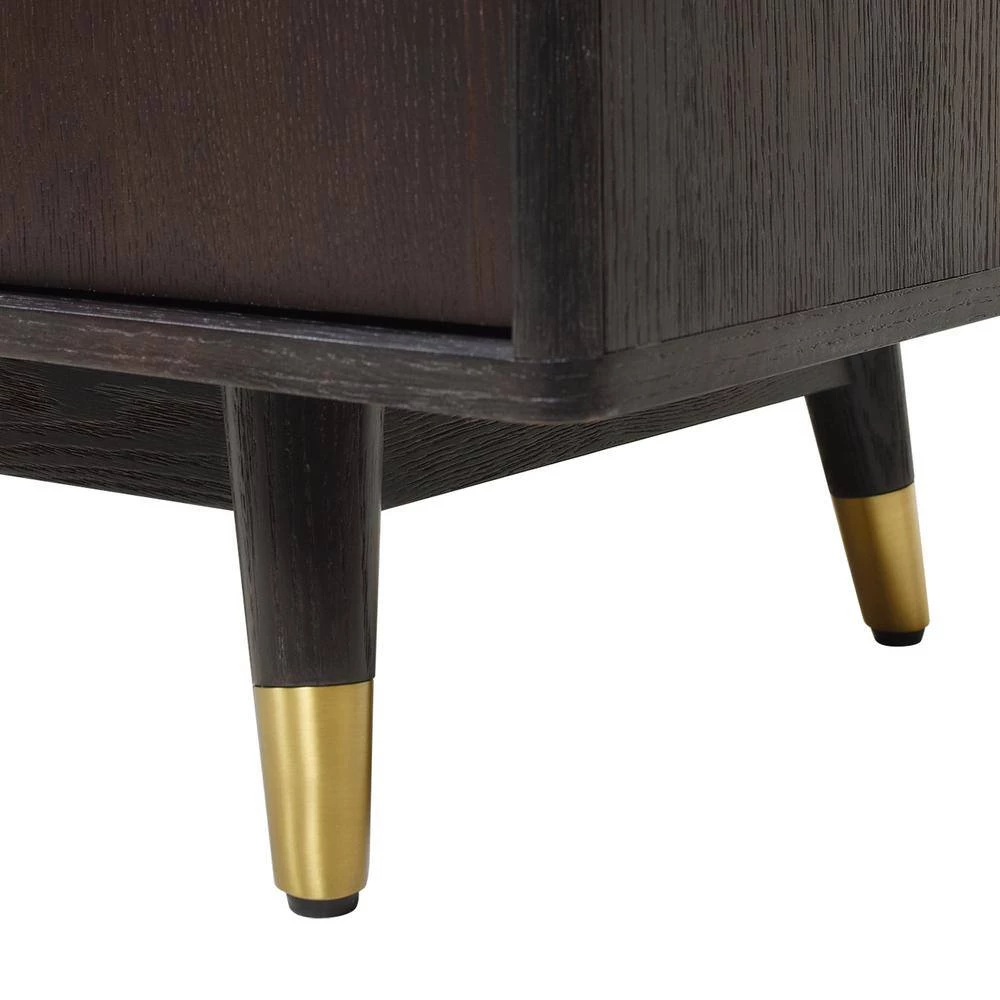 Hausen Brown Oak Wood and Veneer Mid Century Modern Storage Media Console by Jennifer Taylor 7 Hausen Brown Oak Wood and Veneer Mid Century Modern Storage Media Console by Jennifer Taylor - Image 7