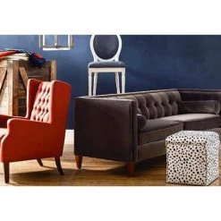 Jack 84 in. Dark Charcoal Grey Velvet 3-Seater Tuxedo Sofa with Removable Cushions by Jennifer Taylor -Jennifer Taylor Home Store dark charcoal grey velvet jennifer taylor sofas couches 8403 3 860 77 1000