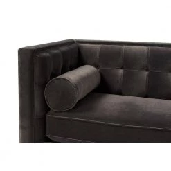 Jack 84 in. Dark Charcoal Grey Velvet 3-Seater Tuxedo Sofa with Removable Cushions by Jennifer Taylor -Jennifer Taylor Home Store dark charcoal grey velvet jennifer taylor sofas couches 8403 3 860 fa 1000