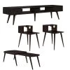Freemont 4-piece Dark Espresso Solid Wood Table Set with 2-End Tables, Nesting Cocktail Table and TV Stand by Handy Living