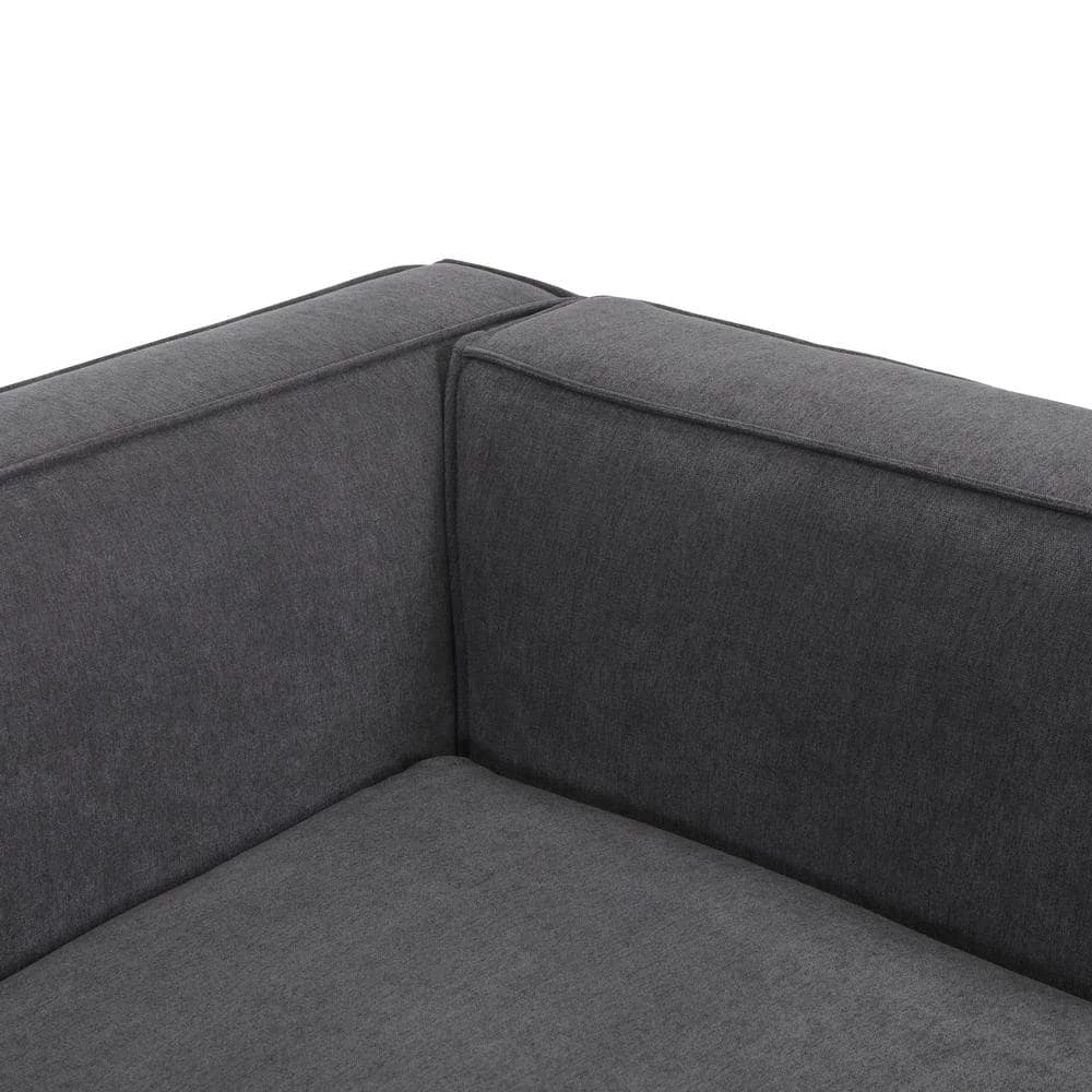 Phoenix 3-Piece Dark Gray Polyester 4-Seater L-Shaped Right-Facing Sectional Sofa with Ottoman by Handy Living 11 Phoenix 3-Piece Dark Gray Polyester 4-Seater L-Shaped Right-Facing Sectional Sofa with Ottoman by Handy Living - Image 11