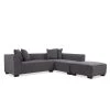 Phoenix 3-Piece Dark Gray Polyester 4-Seater L-Shaped Right-Facing Sectional Sofa with Ottoman by Handy Living