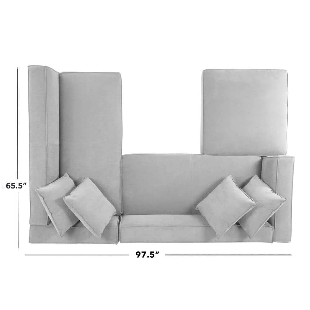 Phoenix 3-Piece Dark Gray Polyester 4-Seater L-Shaped Right-Facing Sectional Sofa with Ottoman by Handy Living 7 Phoenix 3-Piece Dark Gray Polyester 4-Seater L-Shaped Right-Facing Sectional Sofa with Ottoman by Handy Living - Image 7