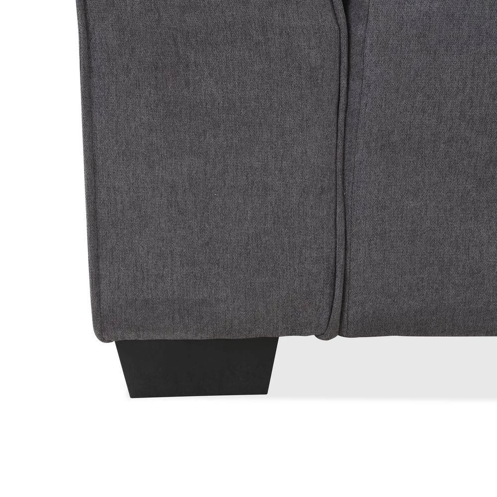 Phoenix 3-Piece Dark Gray Polyester 4-Seater L-Shaped Right-Facing Sectional Sofa with Ottoman by Handy Living 12 Phoenix 3-Piece Dark Gray Polyester 4-Seater L-Shaped Right-Facing Sectional Sofa with Ottoman by Handy Living - Image 12