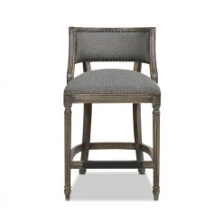 Paris 26" Dark Heathered Gray Linen Farmhouse Counter Height Bar Stool with Backrest by Jennifer Taylor 10 Paris 26" Dark Heathered Gray Linen Farmhouse Counter Height Bar Stool with Backrest by Jennifer Taylor -Jennifer Taylor Home Store dark heathered gray linen jennifer taylor bar stools 81051 mlh 40 1000