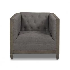 Sylvan Farmhouse Oak Tuxedo Armchair, Heathered Grey by Jennifer Taylor -Jennifer Taylor Home Store dark heathered grey linen jennifer taylor accent chairs 64010 1 mlh 1d 1000