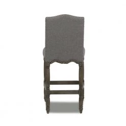 Odette 26 in. Dark Heathered Grey Linen Farmhouse Upholstered Counter Height Bar Stool by Jennifer Taylor -Jennifer Taylor Home Store dark heathered grey linen jennifer taylor bar stools 81090 mlh 1d 1000
