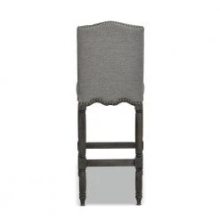 Odette 30 in Dark Heathered Grey High Back Wood Frame Cushioned Bar Stool with Upholstered Seat by Jennifer Taylor -Jennifer Taylor Home Store dark heathered grey linen jennifer taylor bar stools 81091 mlh 1d 1000