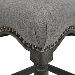 Odette 30 in Dark Heathered Grey High Back Wood Frame Cushioned Bar Stool with Upholstered Seat by Jennifer Taylor -Jennifer Taylor Home Store dark heathered grey linen jennifer taylor bar stools 81091 mlh 4f 1000