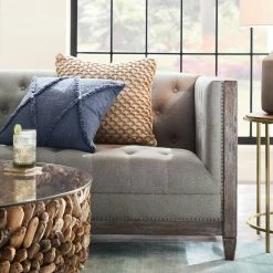 Sylvan 81 in. Dark Heathered Grey Linen 3-Seater Tuxedo Sofa with Nailheads by Jennifer Taylor -Jennifer Taylor Home Store dark heathered grey linen jennifer taylor sofas couches 64010 3 mlh d4 1000