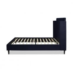 Adonis 65" W Tall Wingback Queen Platform Bed Frame, Dark Navy Blue Velvet by Jennifer Taylor -Jennifer Taylor Home Store dark navy blue jennifer taylor platform beds 52270 3 872 1 c3 1000