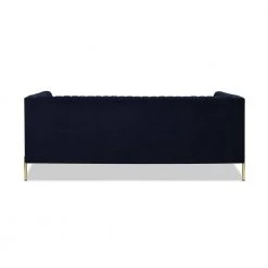 Riviera 84 in. Dark Navy Blue Velvet 3-Seat Channel Tufted Modern Tuxedo Sofa by Jennifer Taylor -Jennifer Taylor Home Store dark navy blue velvet jennifer taylor sofas couches s64090 3 872 1f 1000