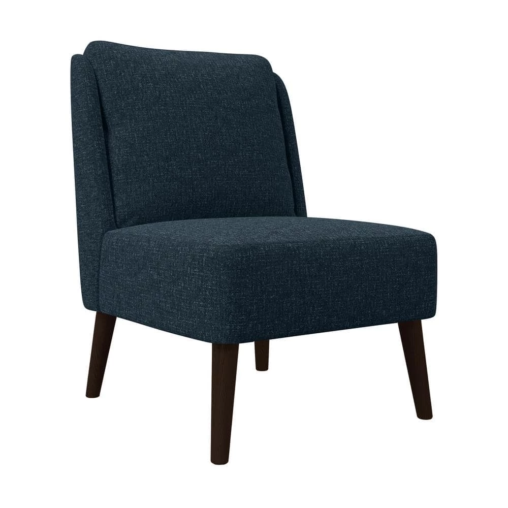 Aubrey Deep Blue Tweed-Like Woven Fabric Mid-Century Modern Accent Chair by Handy Living 1 Aubrey Deep Blue Tweed-Like Woven Fabric Mid-Century Modern Accent Chair by Handy Living