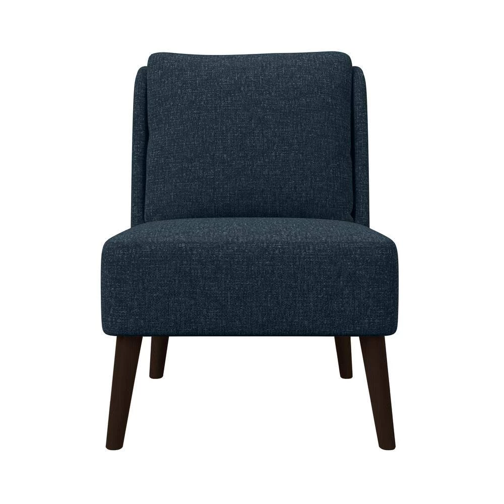 Aubrey Deep Blue Tweed-Like Woven Fabric Mid-Century Modern Accent Chair by Handy Living 4 Aubrey Deep Blue Tweed-Like Woven Fabric Mid-Century Modern Accent Chair by Handy Living - Image 4