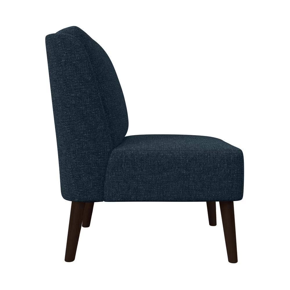Aubrey Deep Blue Tweed-Like Woven Fabric Mid-Century Modern Accent Chair by Handy Living 2 Aubrey Deep Blue Tweed-Like Woven Fabric Mid-Century Modern Accent Chair by Handy Living - Image 2