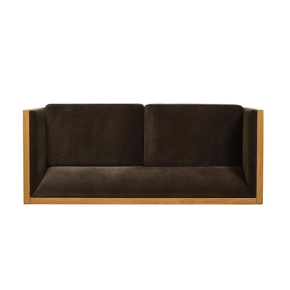 Georgia 81 in. W 3 Seat Square Arm Performance Velvet Tuxedo Rectangular Rattan Cane Sofa in Deep Brown by Jennifer Taylor 7 Georgia 81 in. W 3 Seat Square Arm Performance Velvet Tuxedo Rectangular Rattan Cane Sofa in Deep Brown by Jennifer Taylor - Image 7