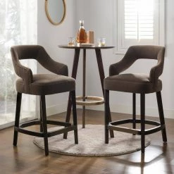 Moderne 26 Counter Height Bar Stool (Set of 2), Deep Mink by Jennifer Taylor -Jennifer Taylor Home Store deep mink beige velvet jennifer taylor bar stools 81060 mvd 31 1000