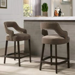 Moderne 26 Counter Height Bar Stool (Set of 2), Deep Mink by Jennifer Taylor