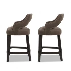 Moderne 26 Counter Height Bar Stool (Set of 2), Deep Mink by Jennifer Taylor -Jennifer Taylor Home Store deep mink beige velvet jennifer taylor bar stools 81060 mvd 77 1000