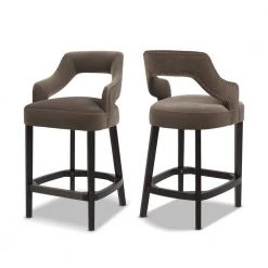 Moderne 26 Counter Height Bar Stool (Set of 2), Deep Mink by Jennifer Taylor -Jennifer Taylor Home Store deep mink beige velvet jennifer taylor bar stools 81060 mvd c3 1000