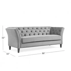 Quintana 86 in. Deep Plum Purple Velvet Fabric 3-Seat Tuxedo Sofa with Nailheads by Handy Living -Jennifer Taylor Home Store deep plum purple velvet handy living sofas couches a184908 1d 1000