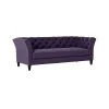 Quintana 86 in. Deep Plum Purple Velvet Fabric 3-Seat Tuxedo Sofa with Nailheads by Handy Living